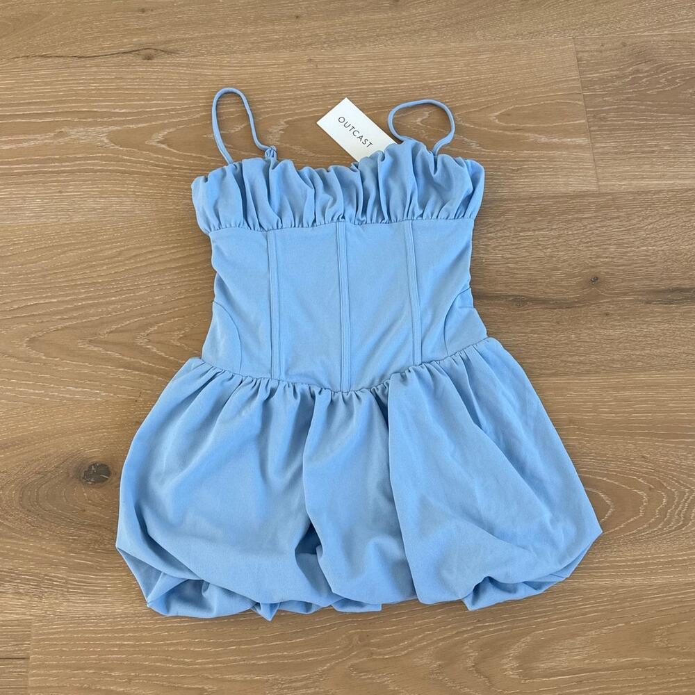 Outcast Clothing Mini Dress Piera Size M Blue